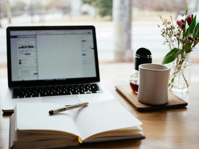 notebook with laptop